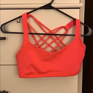 Bright coral collar lululemon sports bra